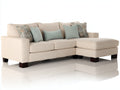 Canapé d'angle - Tissu - 266 x 166 x 91 cm - Beige clair - Style moderne avec méridienne