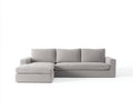 Canapé d'angle - Tissu - 262 x 157 x 84 cm - Gris clair - Style contemporain avec méridienne