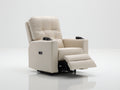 Fauteuil relax - similicuir - 95 x 90 x 103 cm - beige clair - style contemporain