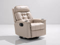 Fauteuil relax - similicuir - 103 x 99 x 108 cm - beige clair - style contemporain