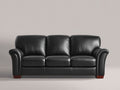 Canapé 3 places - Cuir - 214 x 93 x 91 cm - Noir - Style classique contemporain