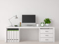Bureau - Bois - 150x60x75 cm - Blanc - Style minimaliste