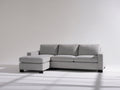 Canapé d'angle - Tissu - 244 x 153 x 87 cm - Gris clair - Style contemporain sur pieds bas
