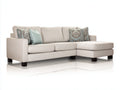 Canapé d'angle - Tissu - 255 x 160 x 91 cm - Crème - Style moderne surélevé avec méridienne