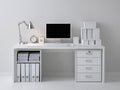 Bureau - Bois - 152x60x75 cm - Blanc - Style fonctionnel